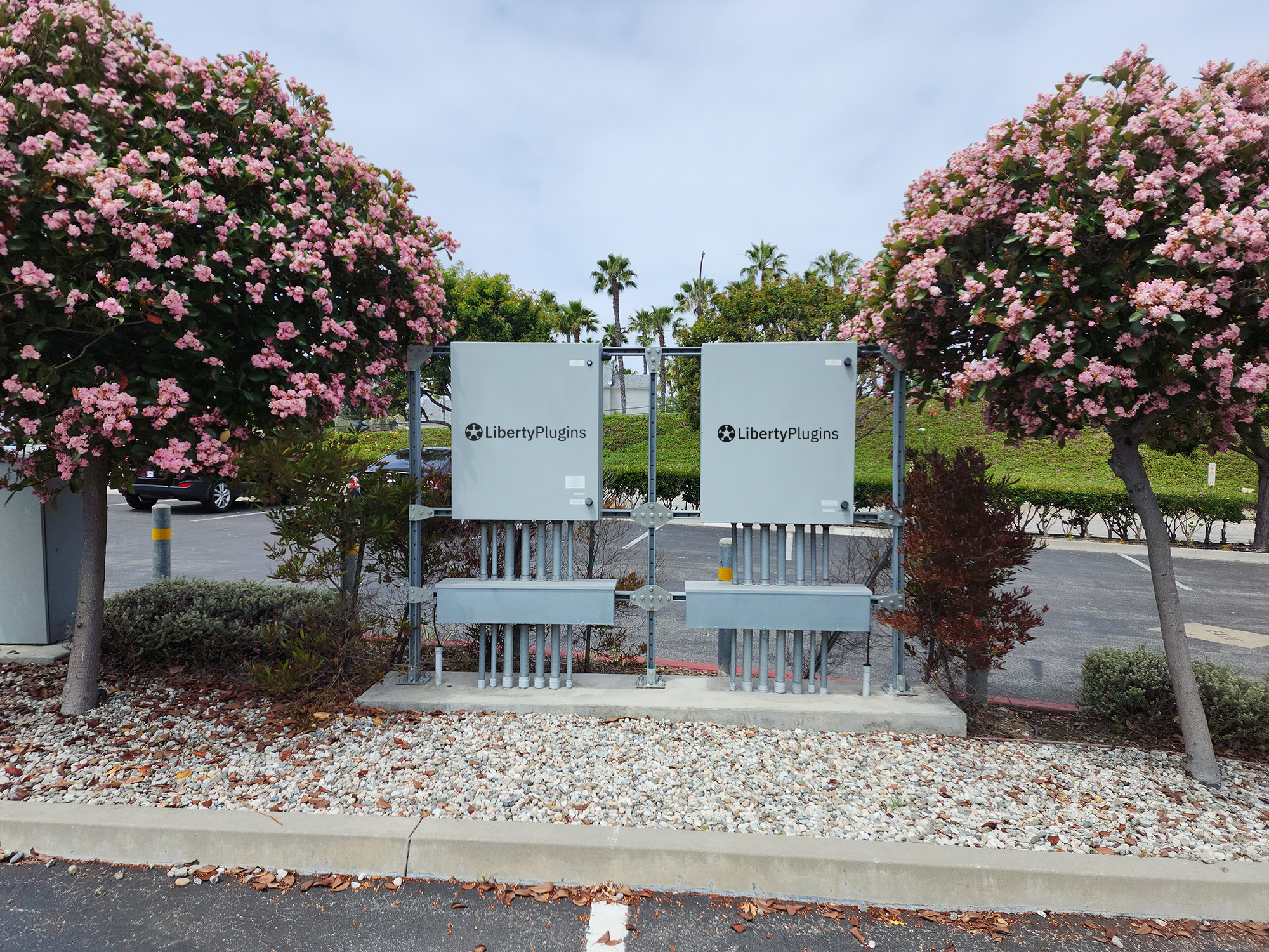 Two Liberty Hydra-R controllers mounted between trees.